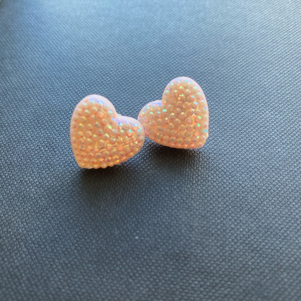 Pink heart earrings